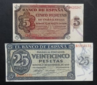 2 Reproducciones de Billetes de Burgos