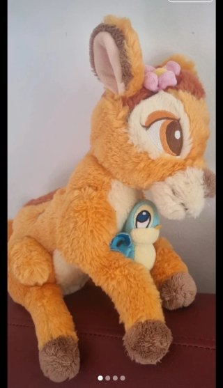 Peluche de Bambi con Flor y Pajarito