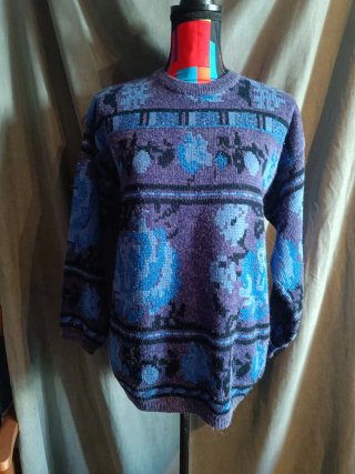 Jersey de punto vintage con estampado floral