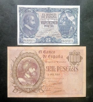 2 Reproducciones de Billetes Banco de España