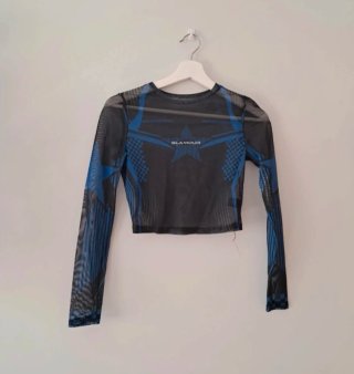 Crop top transparente estampado