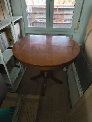 Mesa Redonda de Madera Plegable