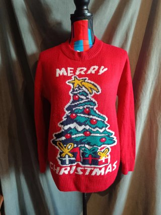 Jersey de punto rojo árbol de Navidad