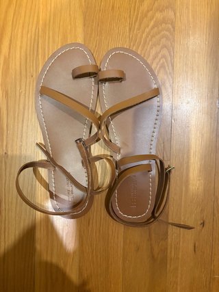 Sandalias planas de piel Pull&Bear
