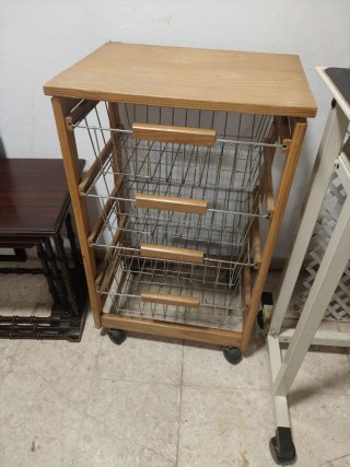 Mesa Cajonera de Cocina con Ruedas