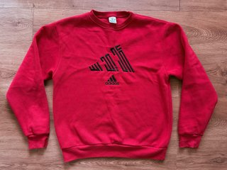 Sudadera Adidas Vintage Roja - Logotipo Geométrico