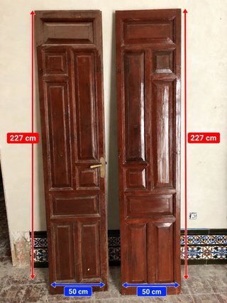 6 puertas antiguas de madera maciza con molduras