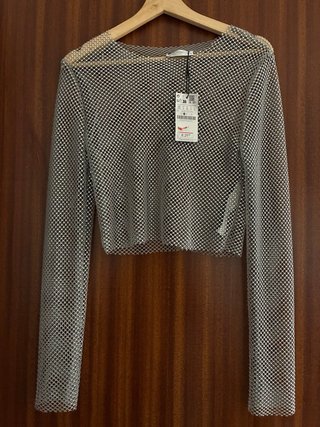 Camisa de red metálica Stradivarius Talla S