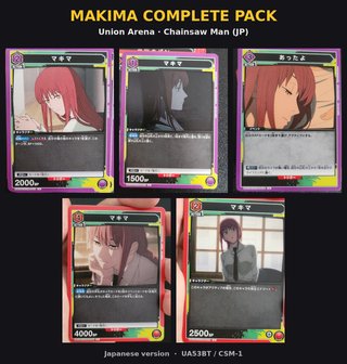 Pack 5 Cartas Union Arena Chainsaw Man - Makima