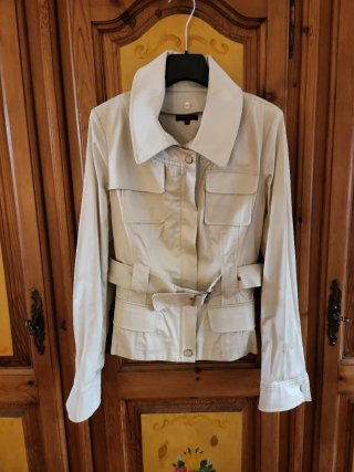 Chaqueta Entallada Beige de Algodón