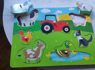 Puzzle de Madera de Animales de Granja