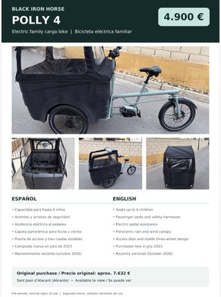 Bicicleta Eléctrica de Carga Black Iron Horse