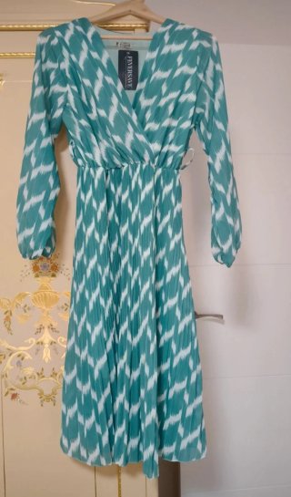 Vestido FEVERSAVE Verde y Blanco