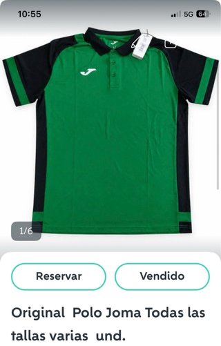 Toda las tallas Polos Joma Verdes y Negros