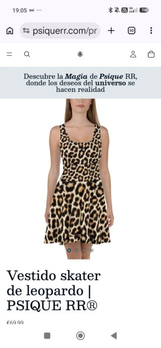Vestido Skater Leopardo Psique RR