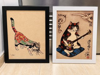 Set de 4 Cuadros de Gatos Tamaño A3