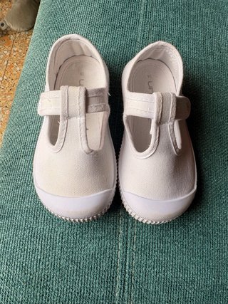 Zapatos de Lona Blancos Talla 26