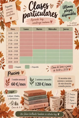 CLASES PARTICULARES.COLLADO VILLALBA Y ALREDEDORES