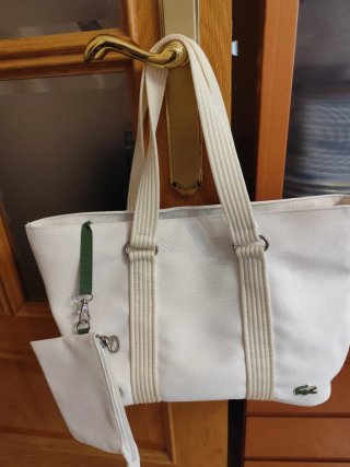 Bolso Lacoste Blanco con Monedero