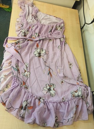 Vestido morado estampado Mango