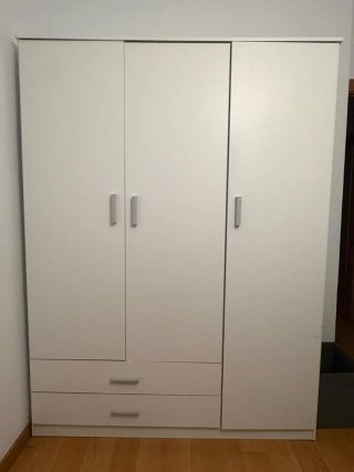 Armario Ropero Blanco de 3 Puertas