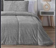 Edredón de Borreguillo Manterol Gris cama 90