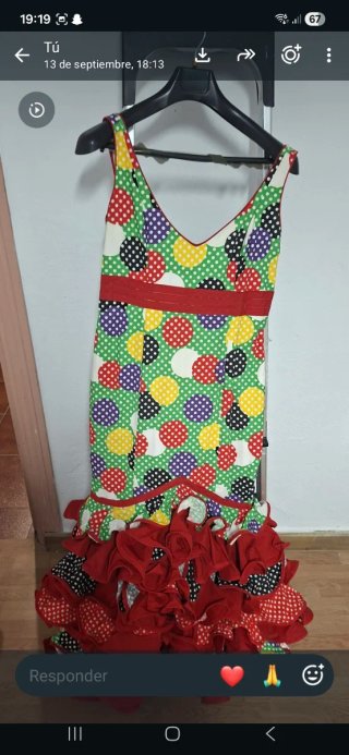 Vestido de flamenca multicolor