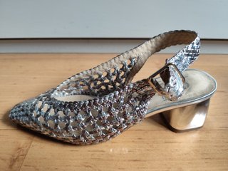 Zapatos Tacón Mujer Blogger Plateados Como Nuevos