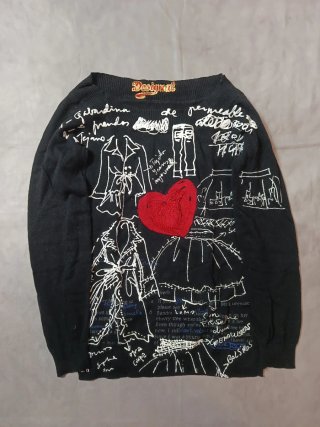 Jersey Desigual Negro con Corazón Rojo