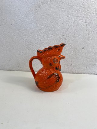 Brocca Gallo in Ceramica Bassano Arancione -...