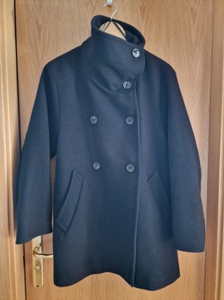 Abrigo de lana Mango negro Talla XS