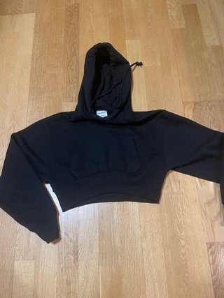 Sudadera Corta Negra Pull&Bear Talla XXS