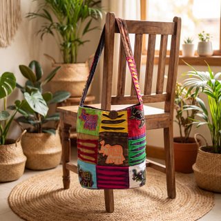 Bolso Étnico Estilo Hippie - Chocolate - Elefante