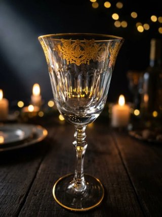 Juego de 6 Copas de Cristal  Bayel estilo imperio