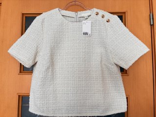 Top Tweed Blanco Roto H&M