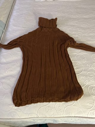 Jersey Cuello Alto Zara Marrón Talla S