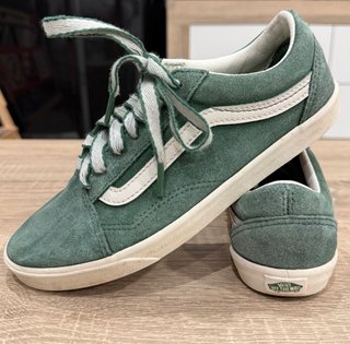 Zapatillas Vans Old Skool Verde y Blanco Talla 36