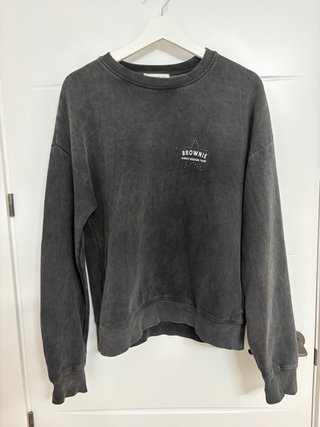 Sudadera Brownie Gris Efecto Lavado Talla M