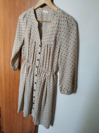 Vestido Beige Estampado