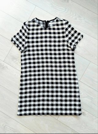 Mango Talla L/M - Vestido Cuadros Algodón