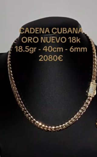 Cadena Cubana de Oro 18K