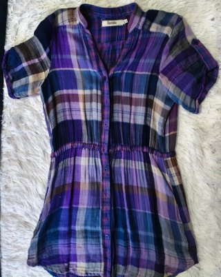 Vestido Blusón Cuadros Bershka