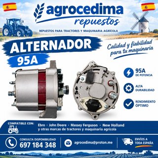 Alternador 95A para Tractor Ebro