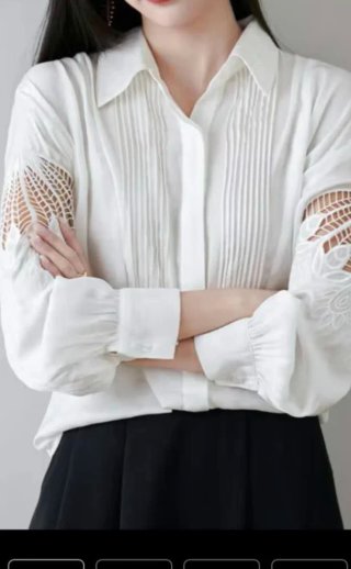 Camisa Blanca con Detalles en Mangas