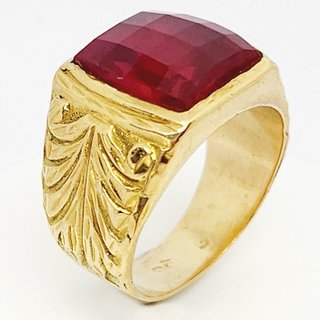 Sello de Oro 18k con Piedra Roja