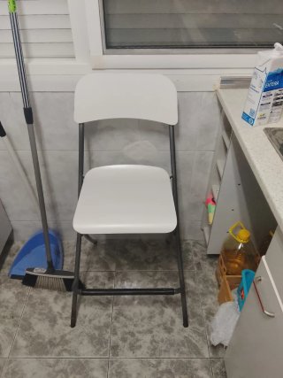 Taburete de cocina plegable blanco