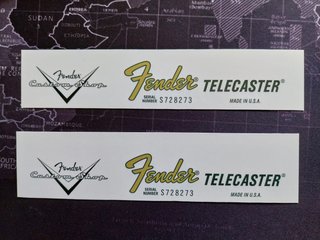 2 x TL 03 Waterslide Headstock Style Telecaster