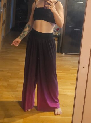 Pantalón de gasa degradado