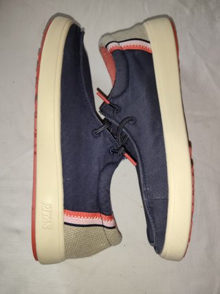 Mocasines con cordones Pitas Lona Azul Talla 41