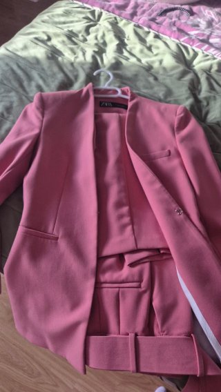 Conjunto Blazer y Pantalón Zara Rosa